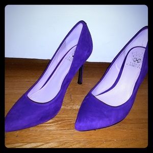 Purple suede heels